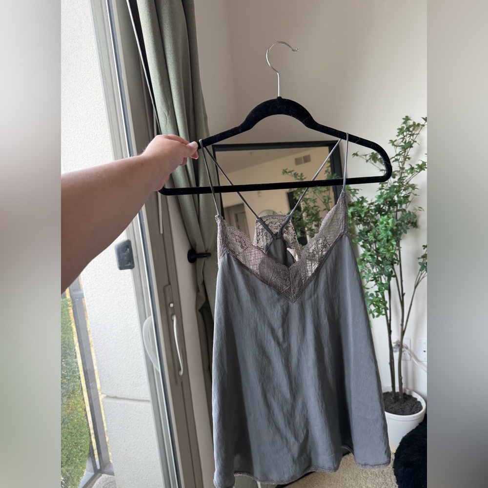 Gray lace top